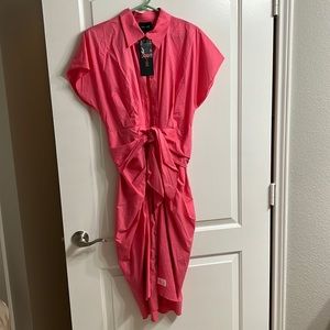 Hot pink midi dress